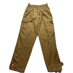 Vintage 80s Yoke Front Bugle Boy Cargo Pants Khaki Loose Baggy Skater